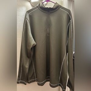 Nike Golf Olive Green Performance Jacket with White Logo and Purple Trim